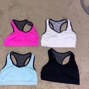 Complete set of workout sports bras